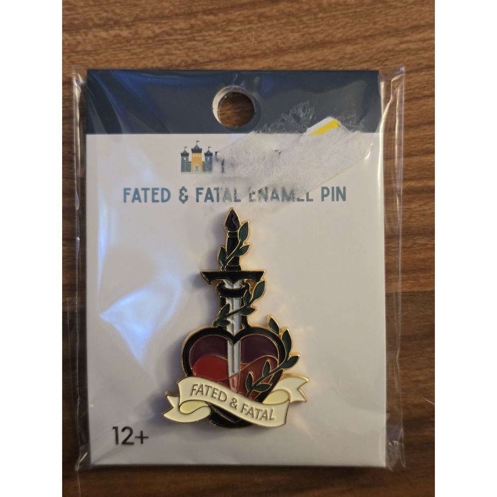 Fated & Fatal Enamel Pin Kingdom of Threads Heart Sword Gold Nickel S26